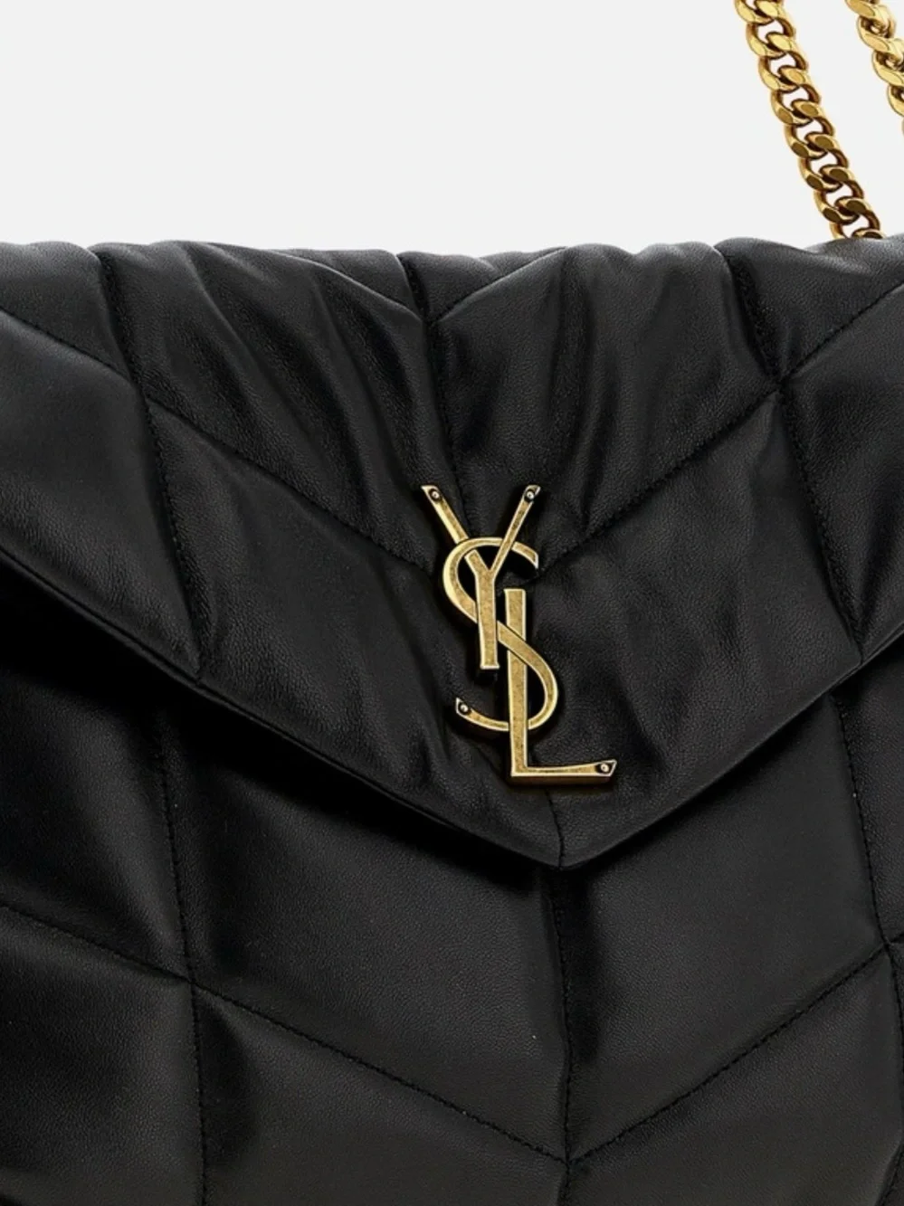Saint Laurent Puffer Medium Nappa Lambskin Leather Shoulder Bag Black